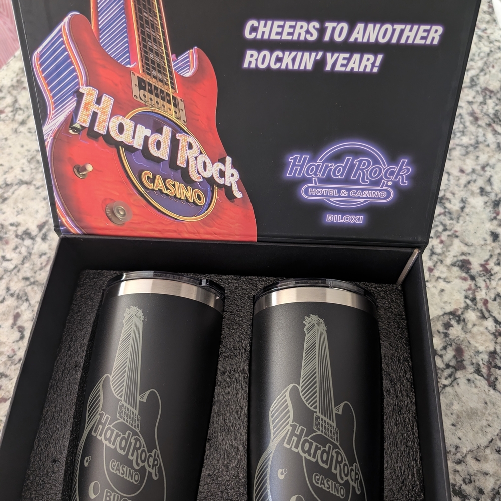 Hard Rock Biloxi Black Tumbler Set